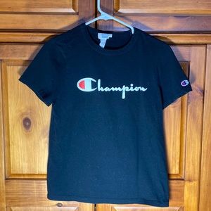 Champion Womens Black Logo T-Shirt